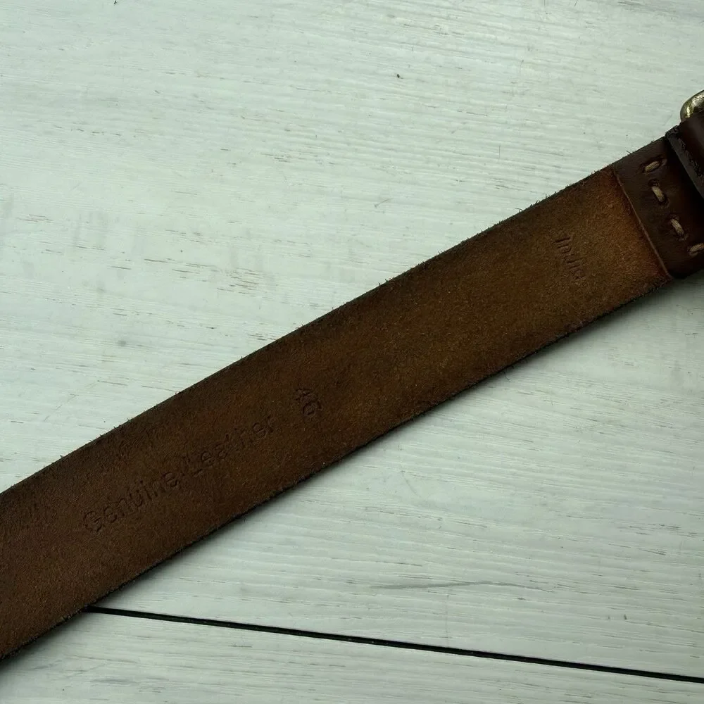 Timberland Men's Size 46 Brown Genuine Leather Casual Work Belt
